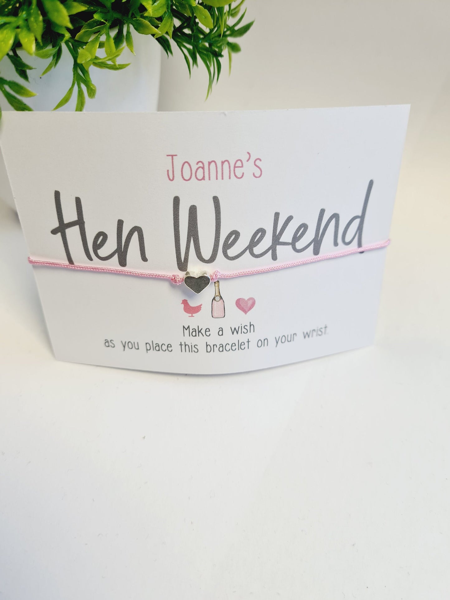 Pretty Hen Party Wish Bracelets - Personalised  - Goodie Bag Filler - Hen Weekend, Hen Do, Girls Weekend - Bride to Be - HCH9
