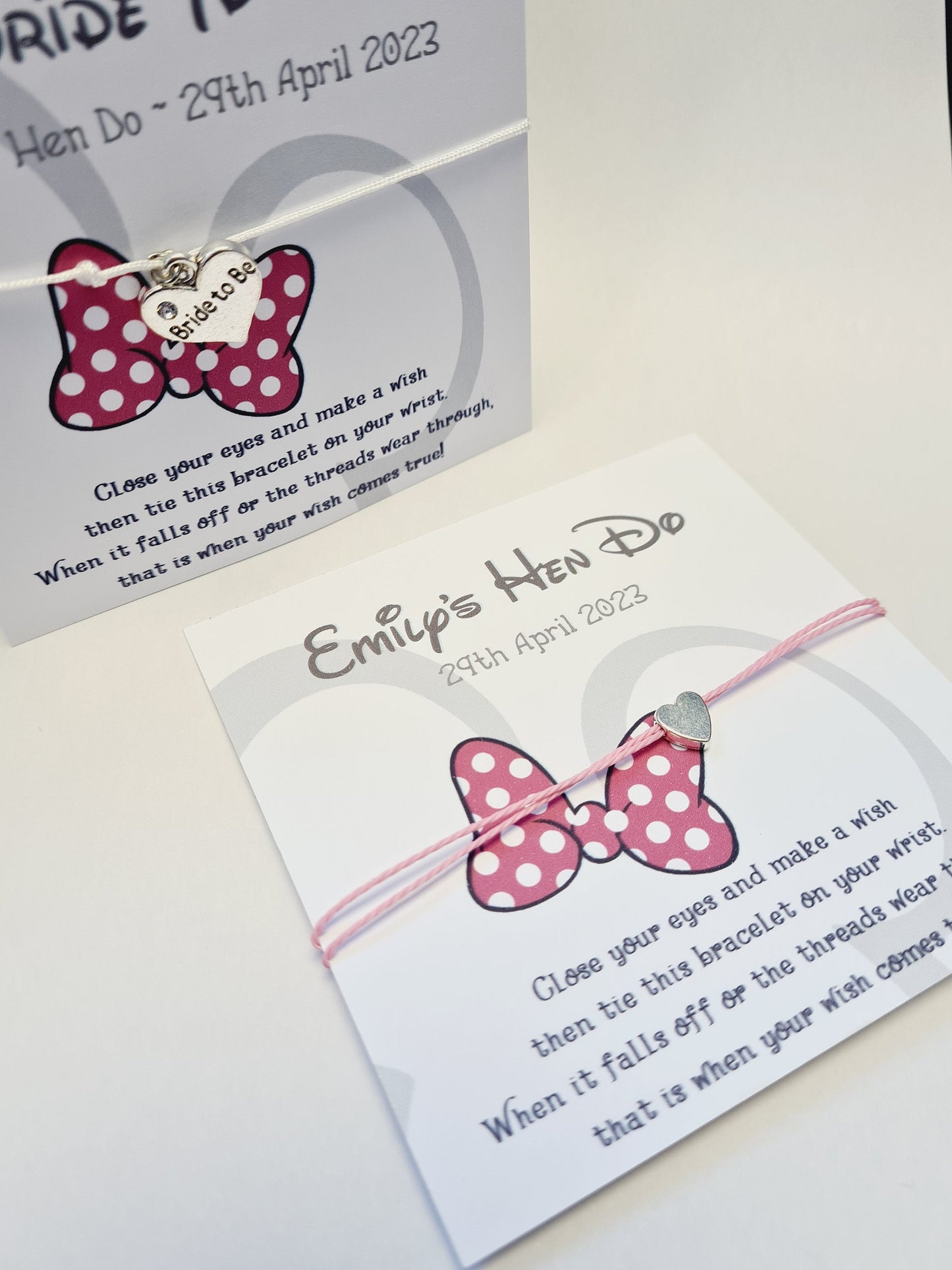 Minnie Mouse - Wish Bracelet - Disney Hen Party Wish Bracelet: Personalised Goodie Bag Filler