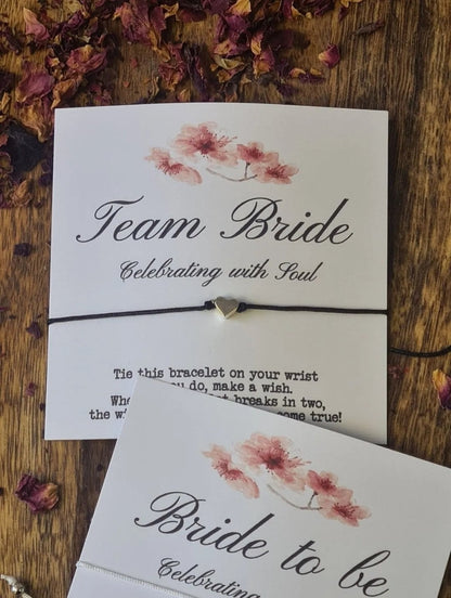 Pink flowers Hen Party Wish Bracelets - Personalised  - Goodie Bag Filler - Hen Weekend, Hen Do, Girls Weekend-pe5