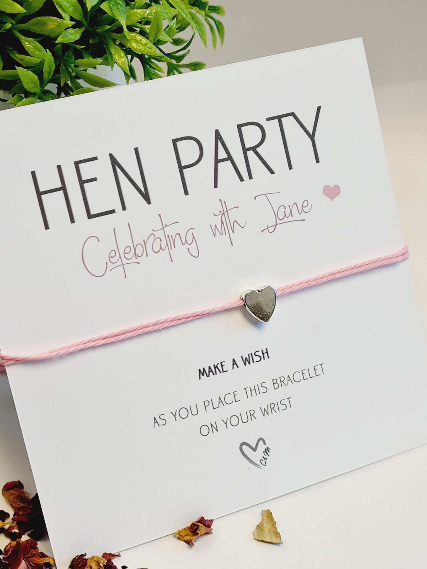 Minimal Personalised Hen Party Wish Bracelets - Goodie Bag Filler - Hen Weekend, Hen Do, Girls Weekend - Party - Fancy - Pretty -CU8