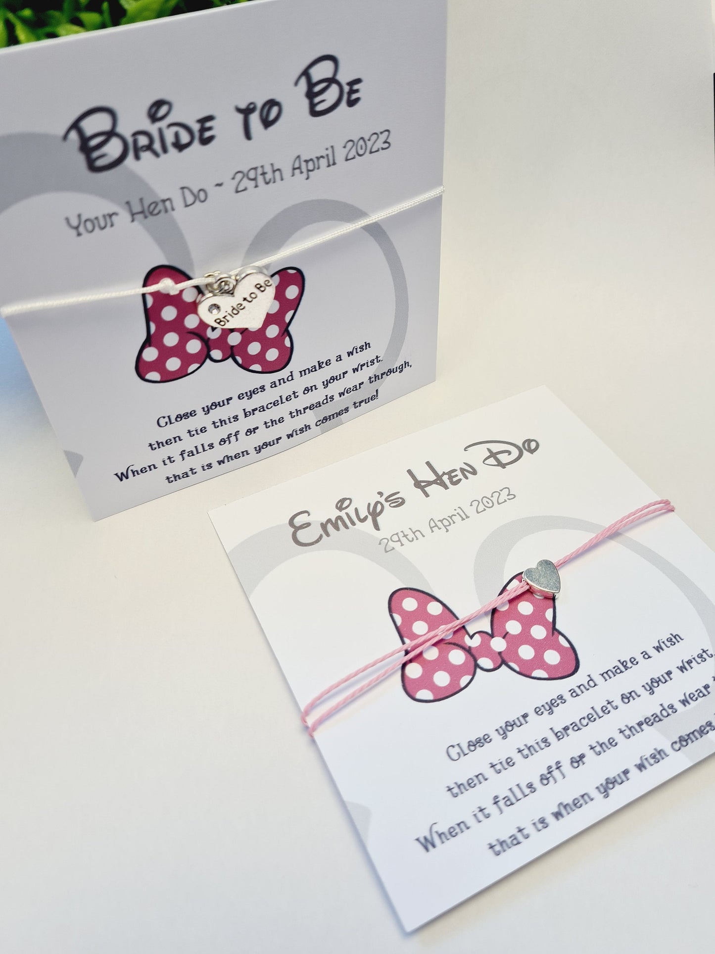 Minnie Mouse - Wish Bracelet - Disney Hen Party Wish Bracelet: Personalised Goodie Bag Filler