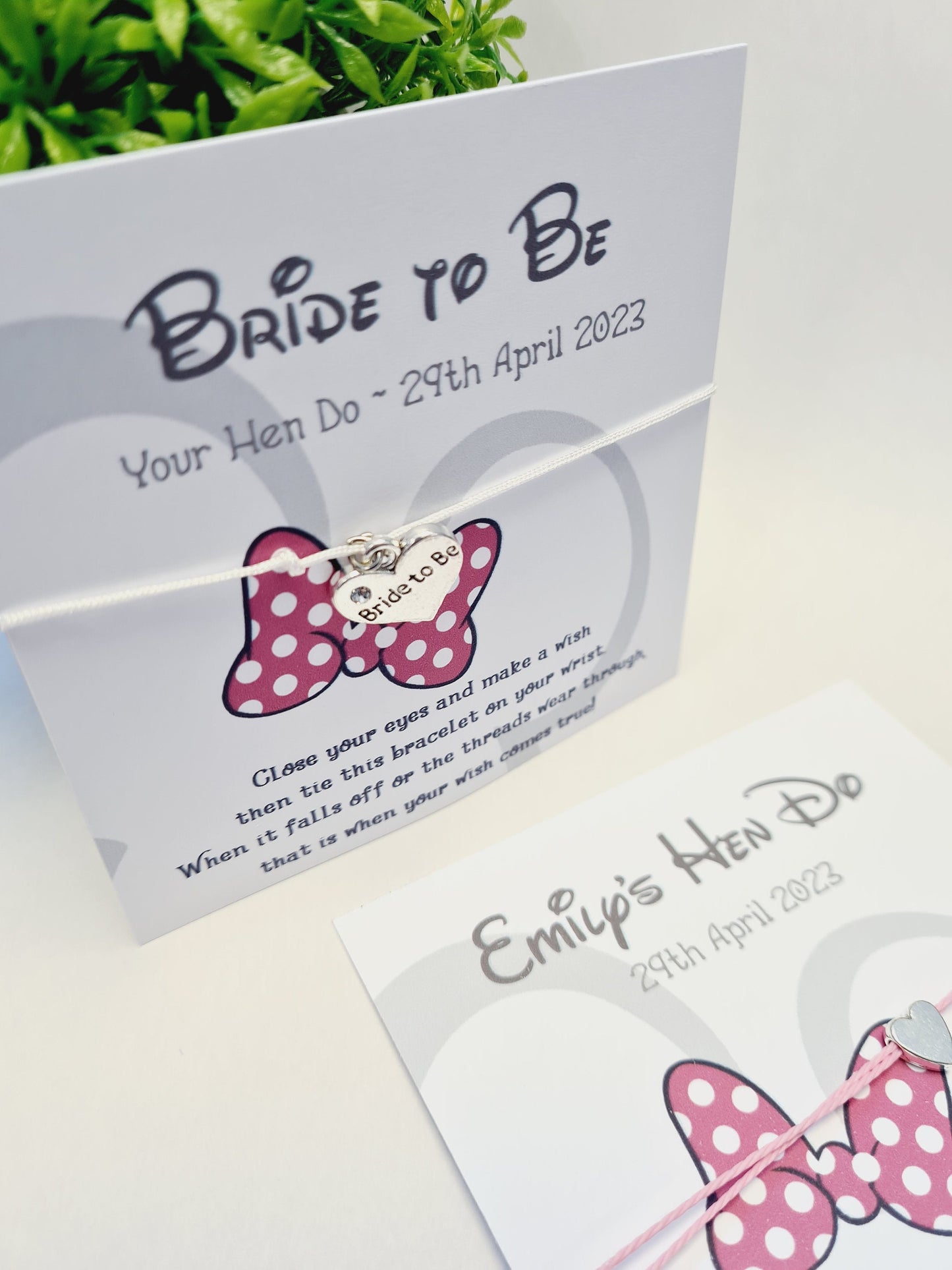 Minnie Mouse - Wish Bracelet - Disney Hen Party Wish Bracelet: Personalised Goodie Bag Filler