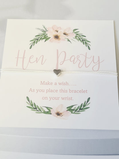 Hen Party Wish Bracelets -Goodie Bag Filler-Hen/ Girls Weekend- Hen Do- Nikkah - Party - Birthday - NOT PERSONALISED - Z5
