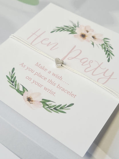 Hen Party Wish Bracelets -Goodie Bag Filler-Hen/ Girls Weekend- Hen Do- Nikkah - Party - Birthday - NOT PERSONALISED - Z5