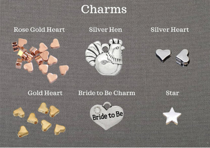Hen Party Personalised Wish Bracelets - Heart - Girls Weekend- Hen Do- Nikkah - Baby Shower - Birthday - Wedding   Classy - Simple-801