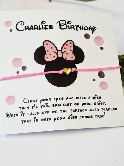Minnie Mouse, Mickey Mouse Disney Wish Bracelet – Disney Birthday Favour