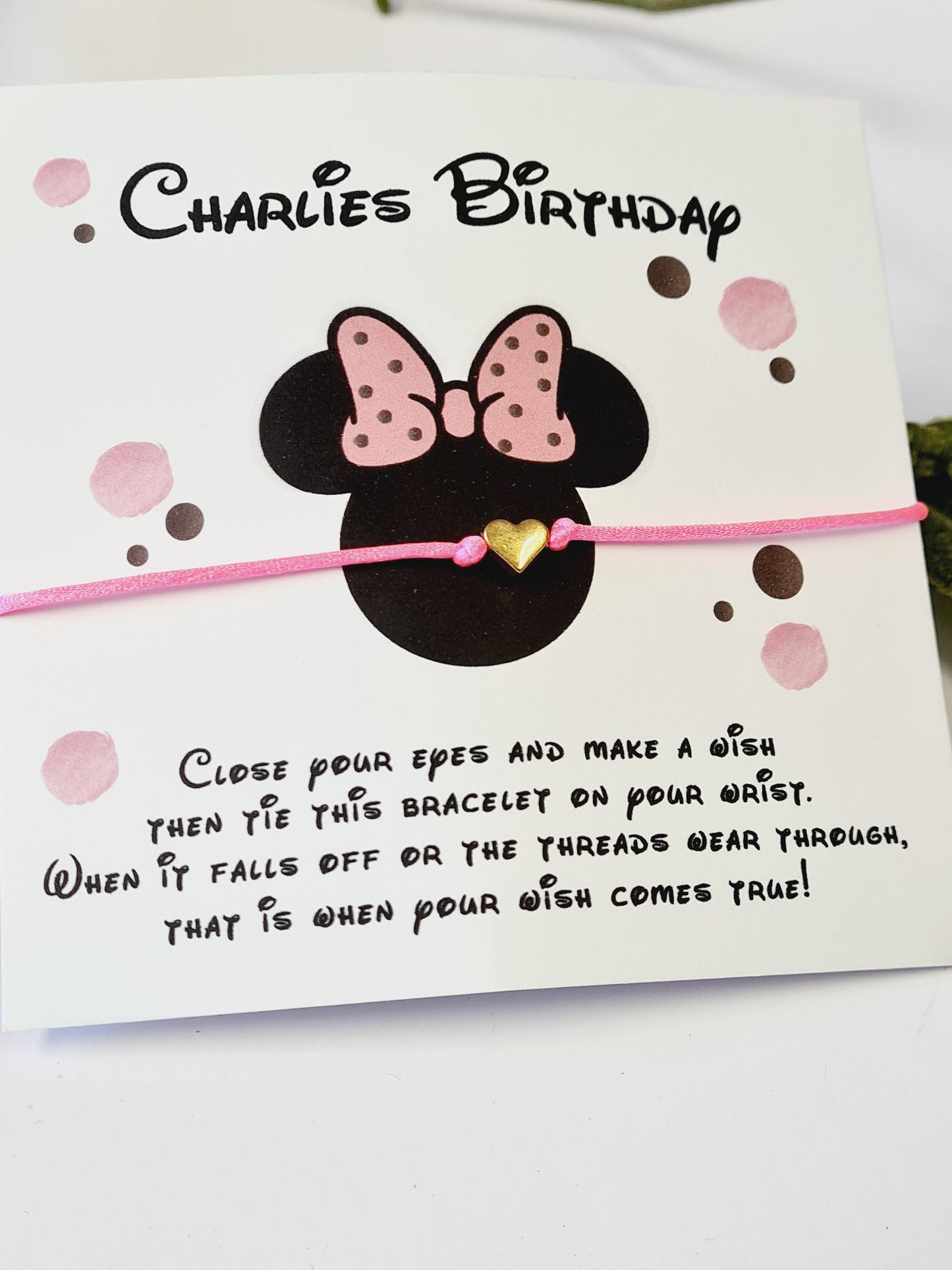 Minnie Mouse, Mickey Mouse Disney Wish Bracelet – Disney Birthday Favour