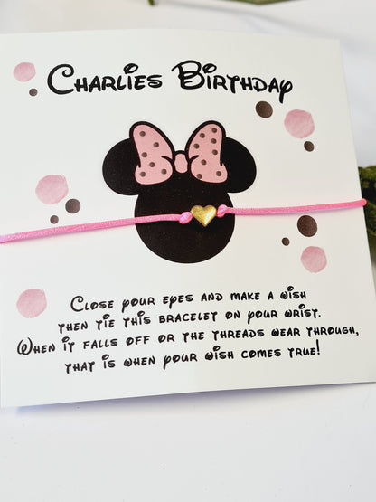 Minnie Mouse, Mickey Mouse Disney Wish Bracelet – Disney Birthday Favour