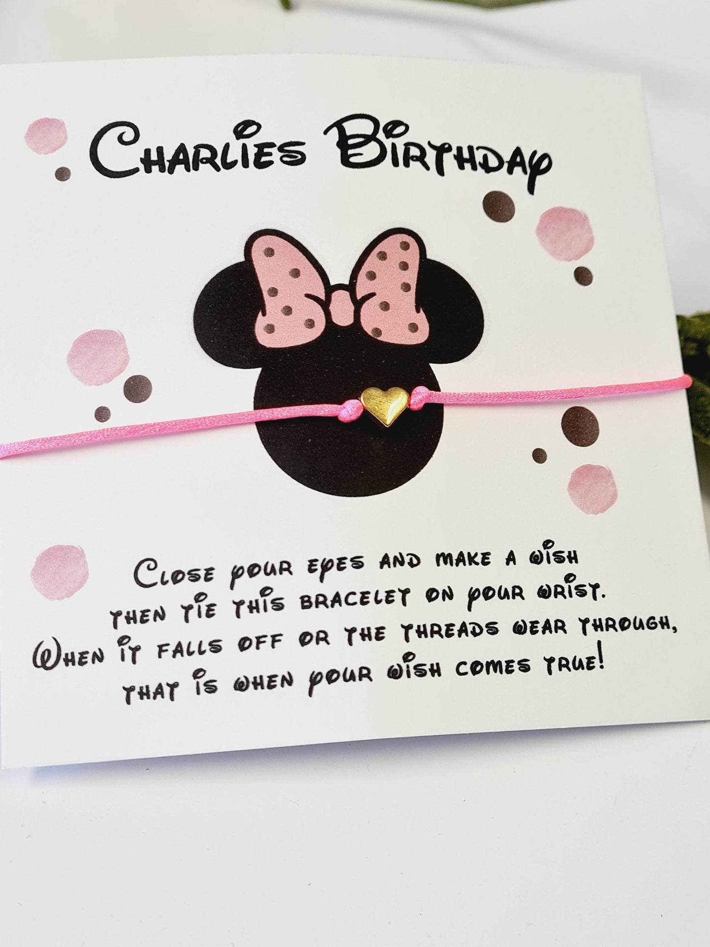 Minnie Mouse, Mickey Mouse Disney Wish Bracelet – Disney Birthday Favour