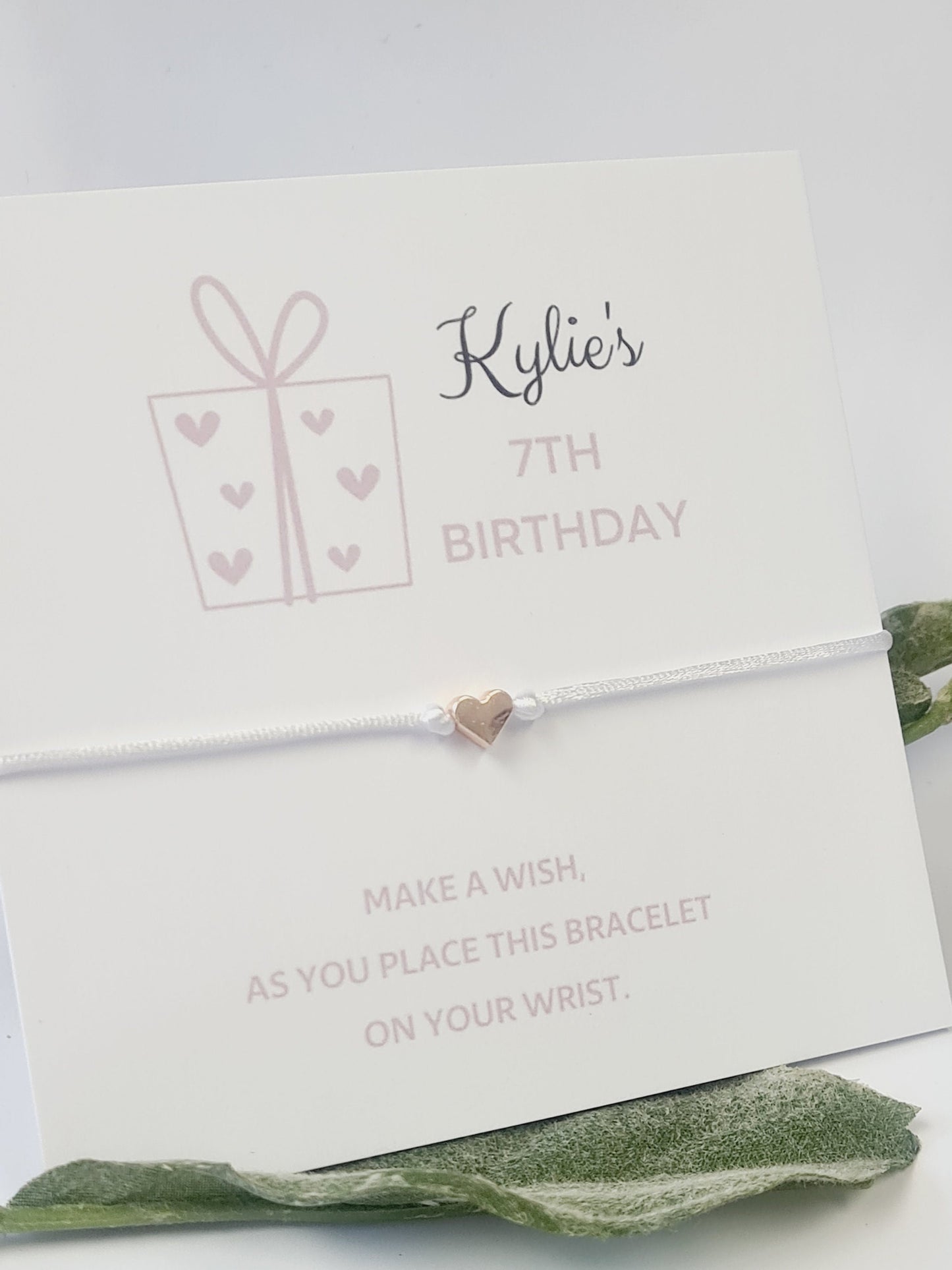 Birthday - Wish string charm bracelet - Party bag filler - Personalised - Any age - Party - Present - friendship bracelet