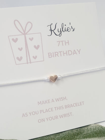 Birthday - Wish string charm bracelet - Party bag filler - Personalised - Any age - Party - Present - friendship bracelet