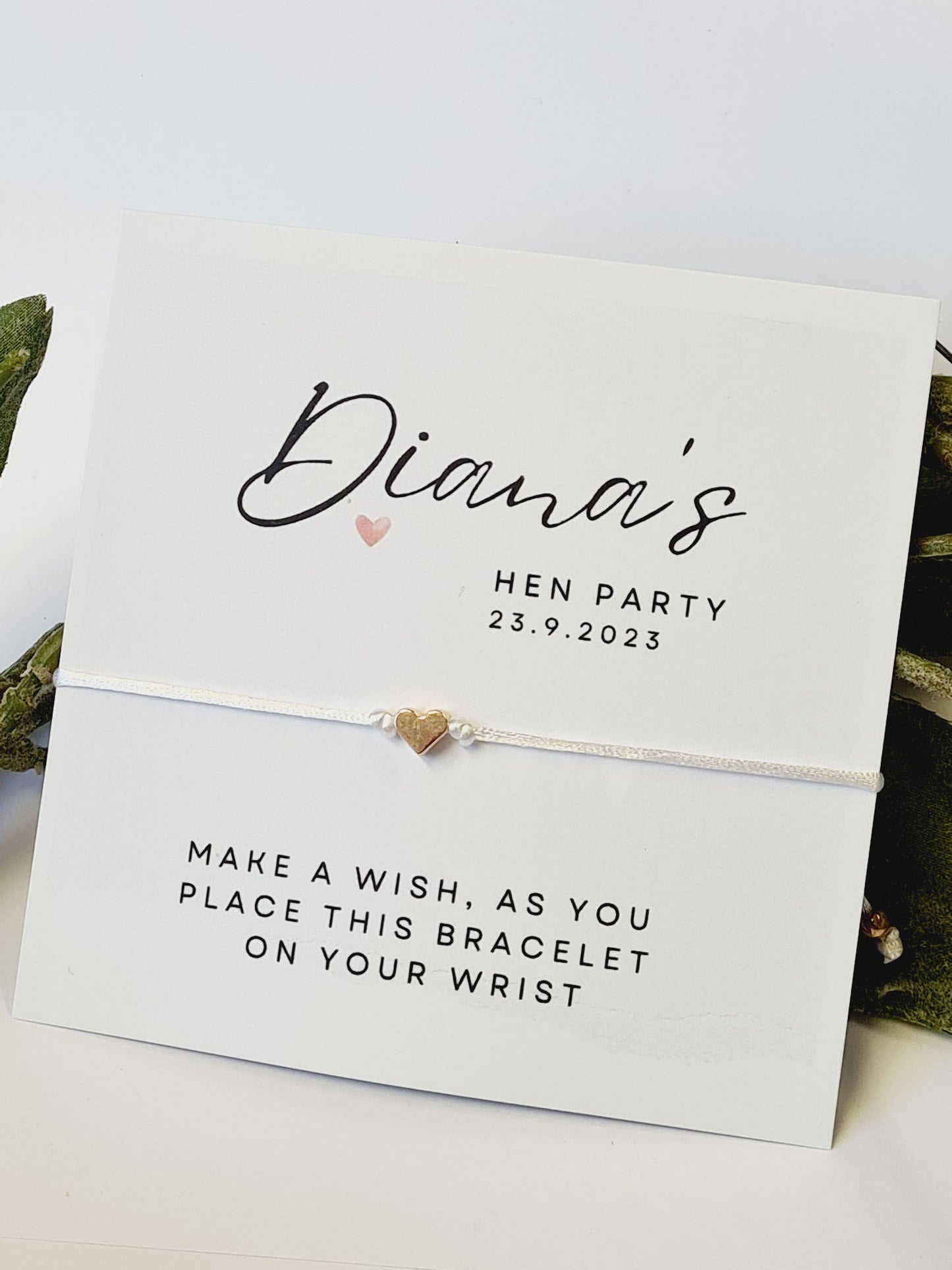 Hen Party Wish Bracelet, Bachelorette Party Gift, Friendship Bracelet, Bridesmaid Keepsake, Bridal Shower Jewellery -CA2