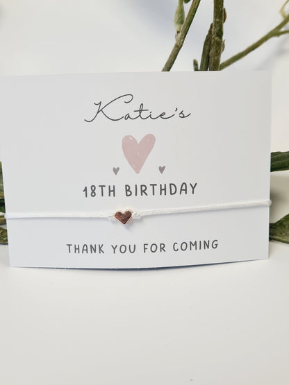 Birthday Wish String Charm Bracelet - Party Goodie Bag Filler - Personalised - Any Age - Birthday Weekend - Girls Weekend -Celebration- CA14