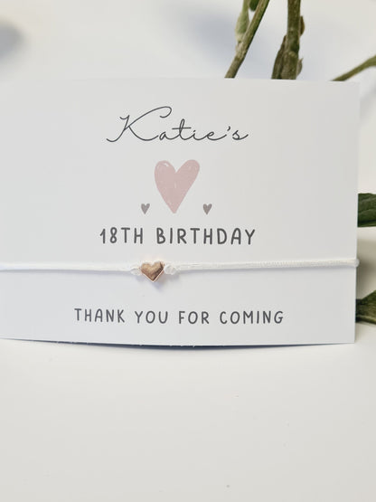 Birthday Wish String Charm Bracelet - Party Goodie Bag Filler - Personalised - Any Age - Birthday Weekend - Girls Weekend -Celebration- CA14