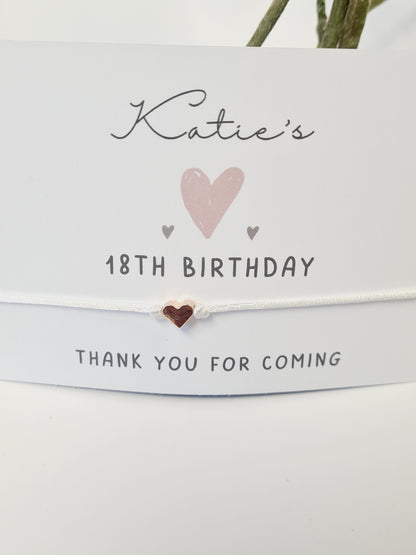 Birthday Wish String Charm Bracelet - Party Goodie Bag Filler - Personalised - Any Age - Birthday Weekend - Girls Weekend -Celebration- CA14