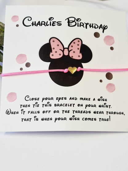 Minnie Mouse, Mickey Mouse Disney Wish Bracelet – Disney Birthday Favour