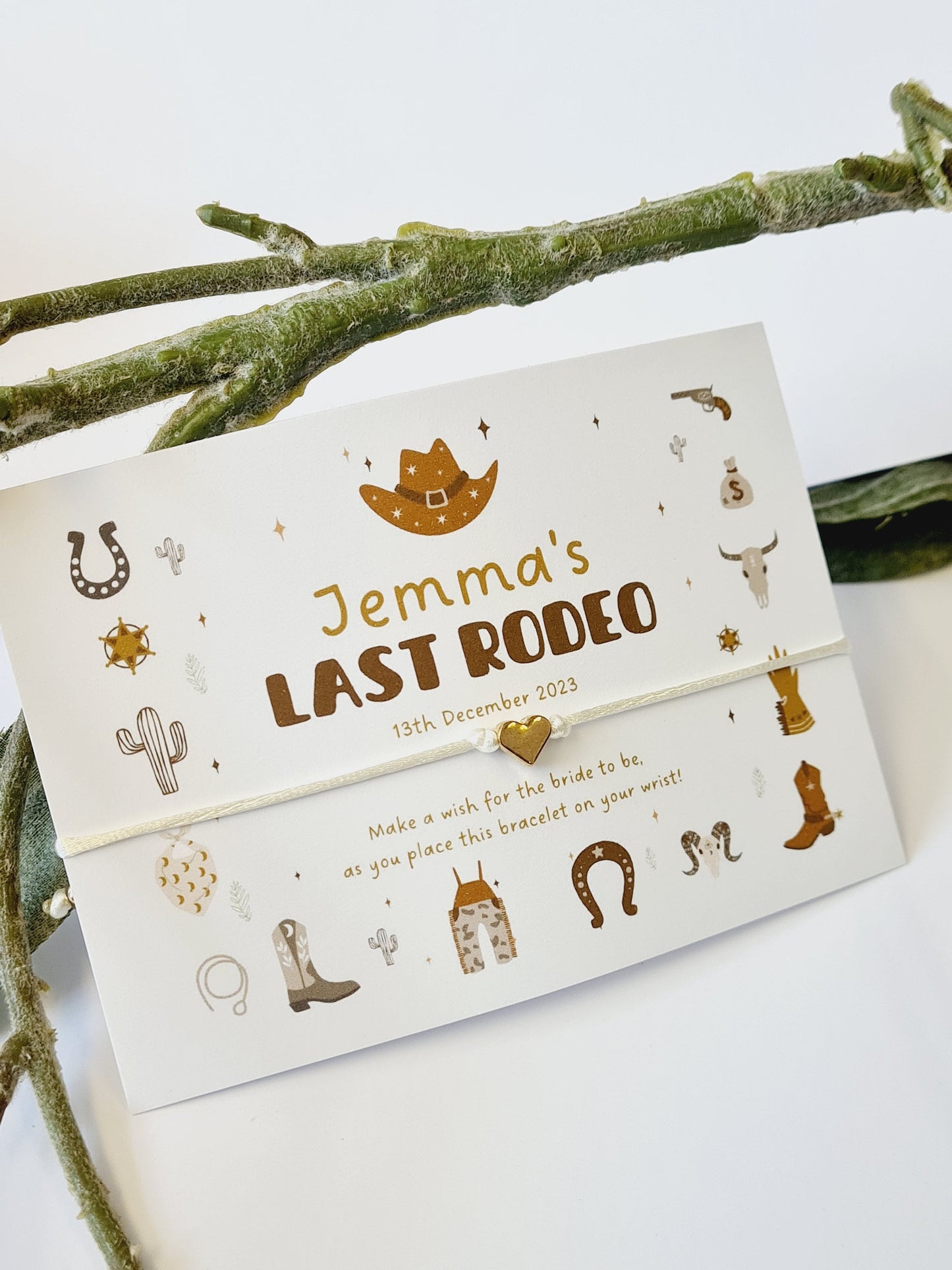 Last Rodeo Hen Party Wish Bracelet: Bride To Be Gift