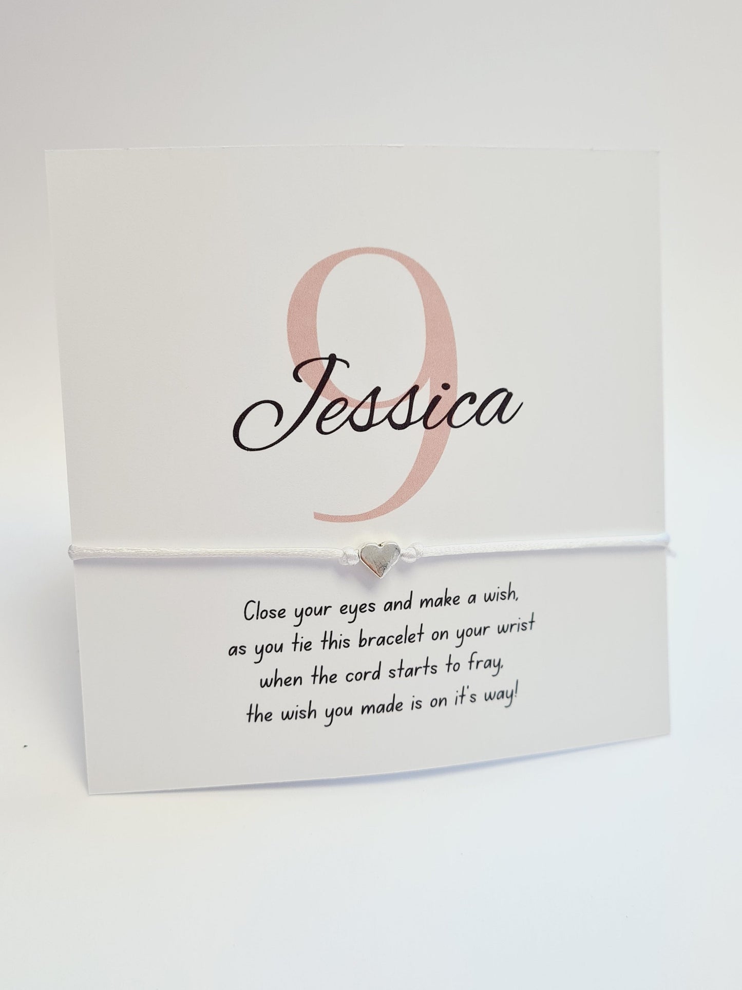 Birthday - Number - Pink - Cord Wish Bracelet - charm bracelet - Party bag filler - Personalised - Any age -  Party - Celebration -PM8