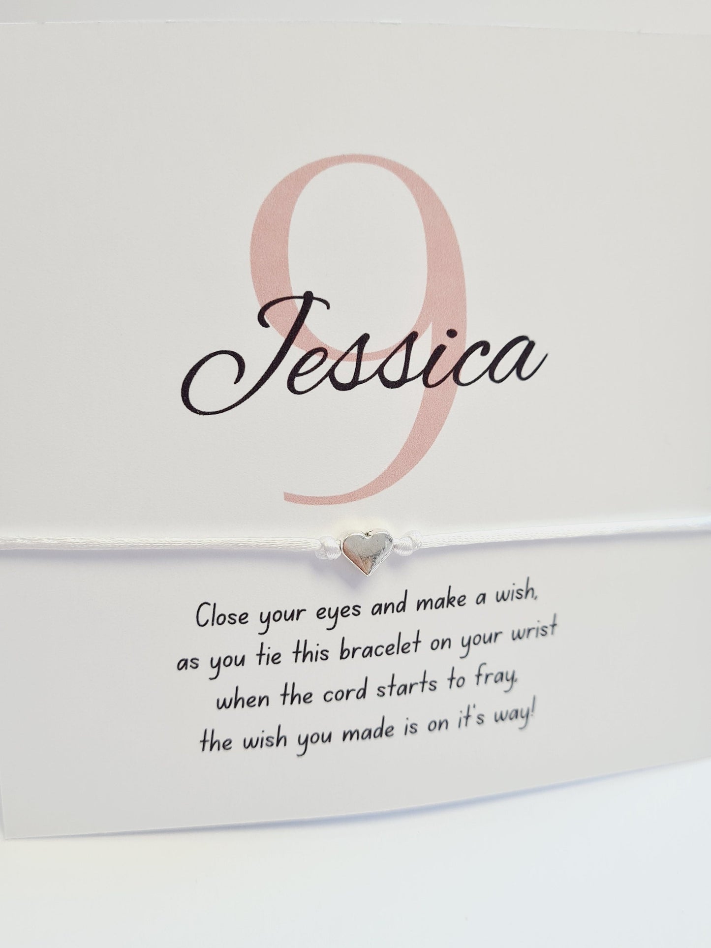 Birthday - Number - Pink - Cord Wish Bracelet - charm bracelet - Party bag filler - Personalised - Any age -  Party - Celebration -PM8