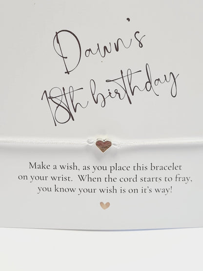 Pack of 10 Birthday Wish charm bracelet - Party-Goodie bag filler - Personalised