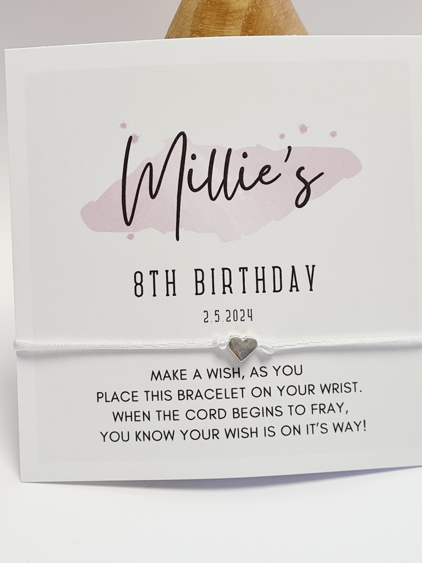Pack of 10 Personalised Birthday wish string charm bracelet - Party bag Goodie filler - Age