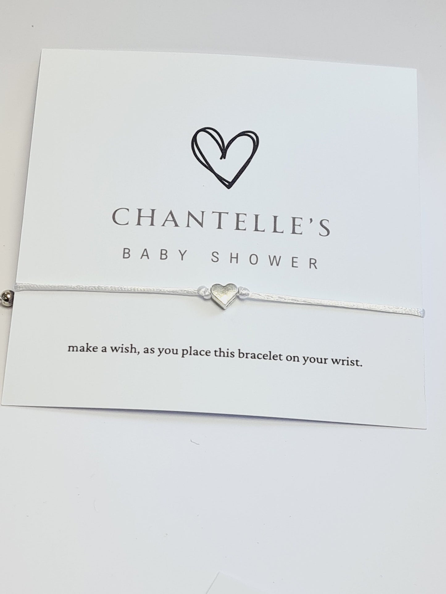 Heart-Shaped Baby Shower Wish Bracelets  -  Personalised I Mummy to Be I Charm String Bracelet, Personalised Gift – Perfect Gift for Guests