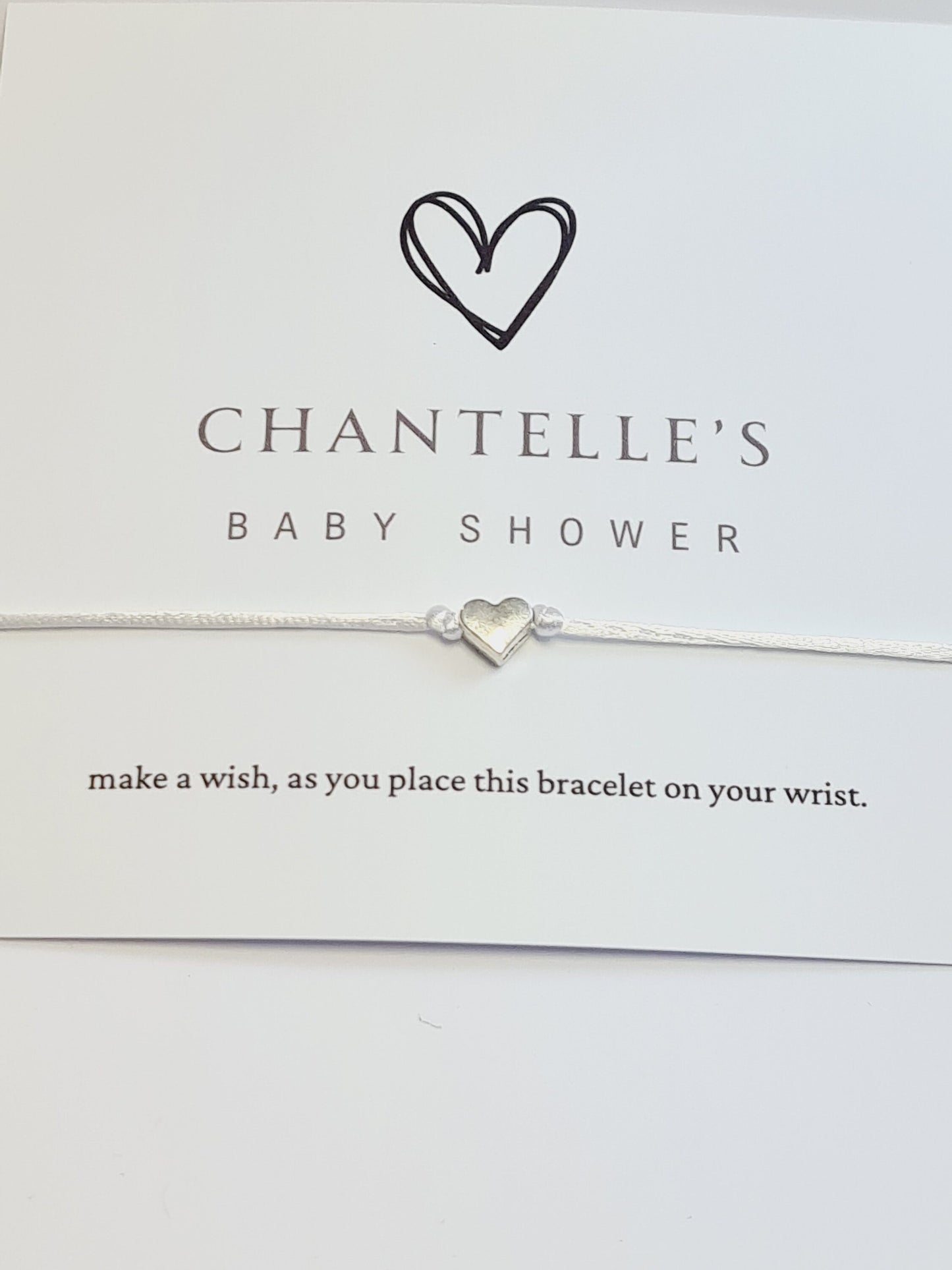 Heart-Shaped Baby Shower Wish Bracelets  -  Personalised I Mummy to Be I Charm String Bracelet, Personalised Gift – Perfect Gift for Guests