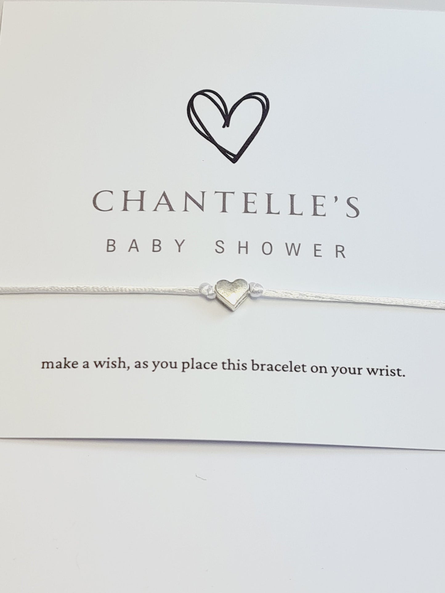 Heart-Shaped Baby Shower Wish Bracelets  -  Personalised I Mummy to Be I Charm String Bracelet, Personalised Gift – Perfect Gift for Guests