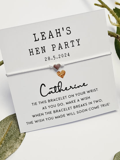 Personalized Hen Party Wish Bracelet: Individual Guest Names