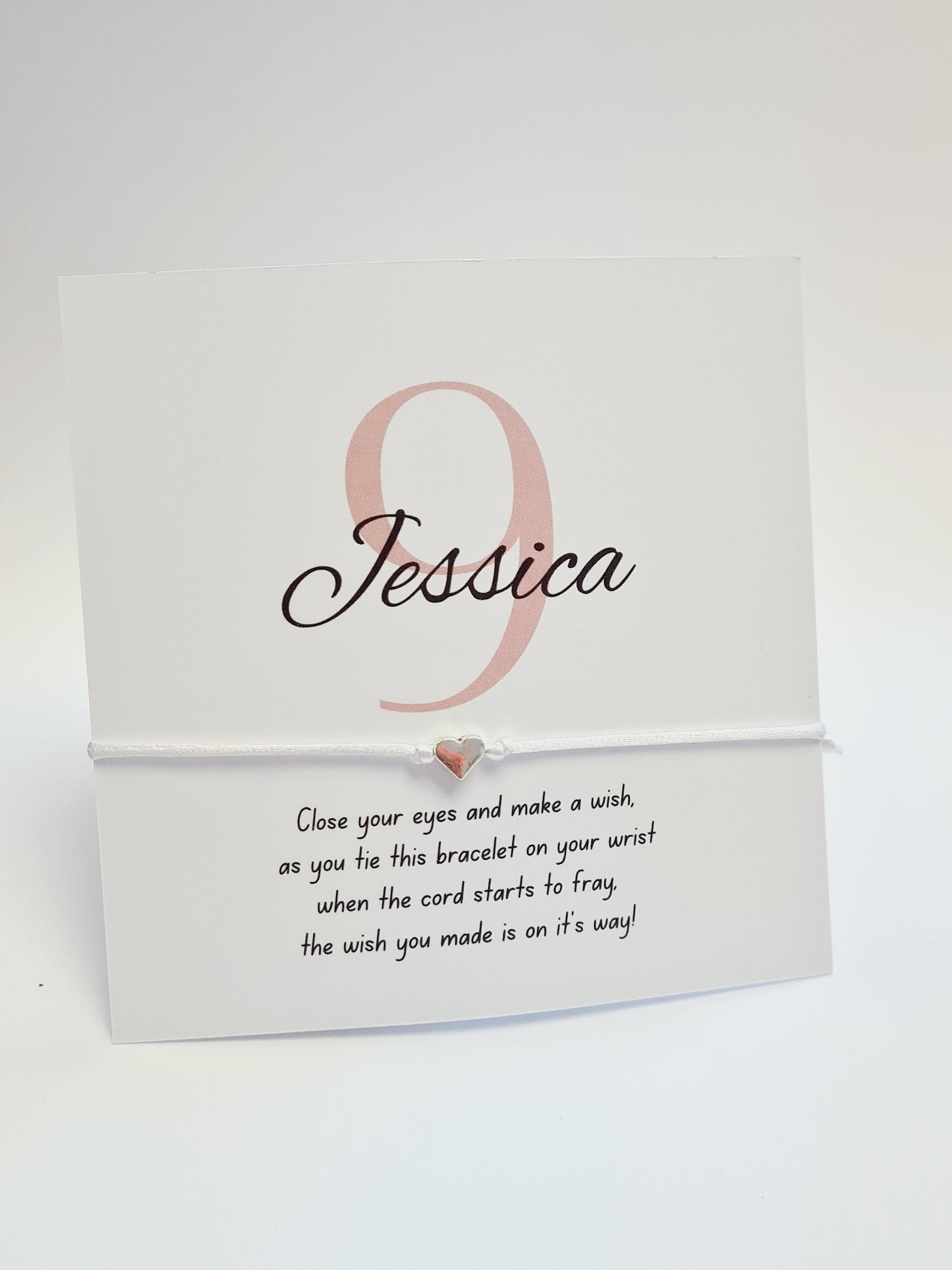Birthday - Number - Pink - Cord Wish Bracelet - charm bracelet - Party bag filler - Personalised - Any age -  Party - Celebration -PM8
