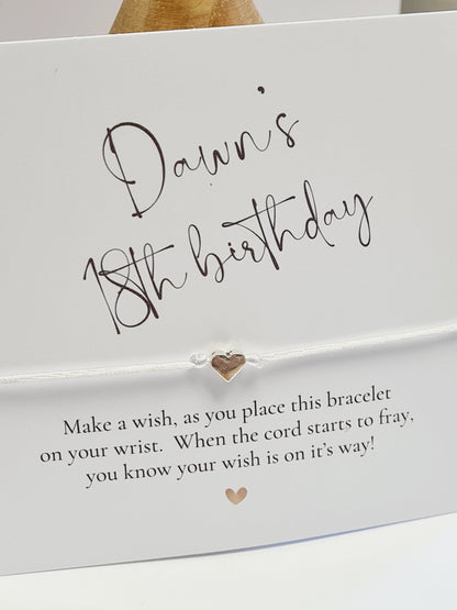 Pack of 10 Birthday Wish charm bracelet - Party-Goodie bag filler - Personalised