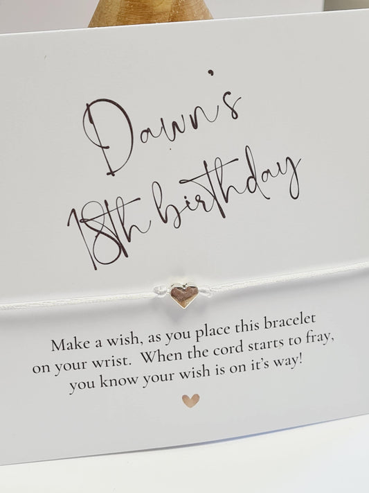 Pack of 10 Birthday Wish charm bracelet - Party-Goodie bag filler - Personalised