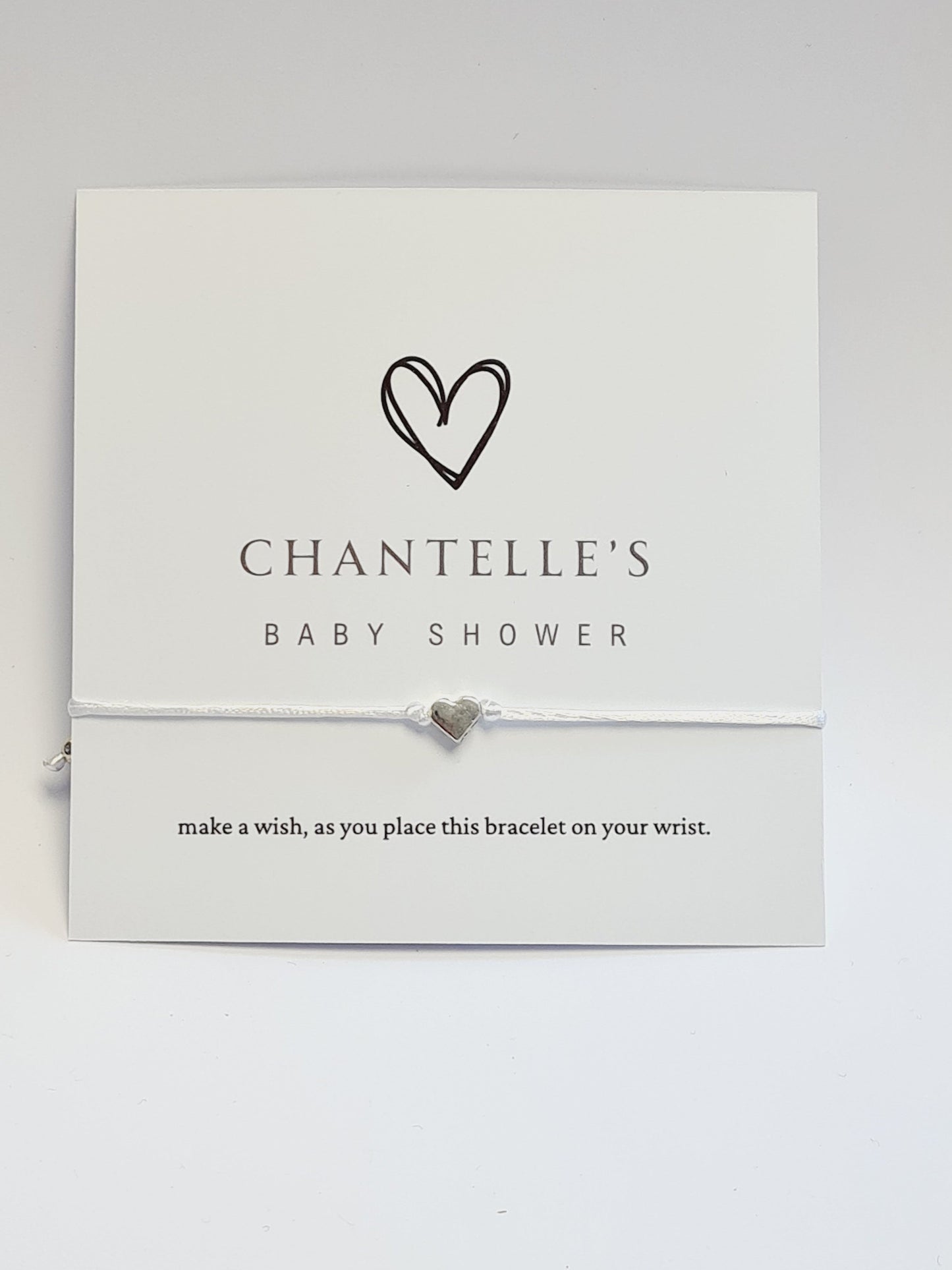 Heart-Shaped Baby Shower Wish Bracelets  -  Personalised I Mummy to Be I Charm String Bracelet, Personalised Gift – Perfect Gift for Guests