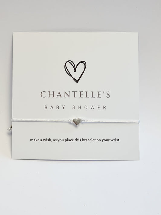 Heart-Shaped Baby Shower Wish Bracelets  -  Personalised I Mummy to Be I Charm String Bracelet, Personalised Gift – Perfect Gift for Guests