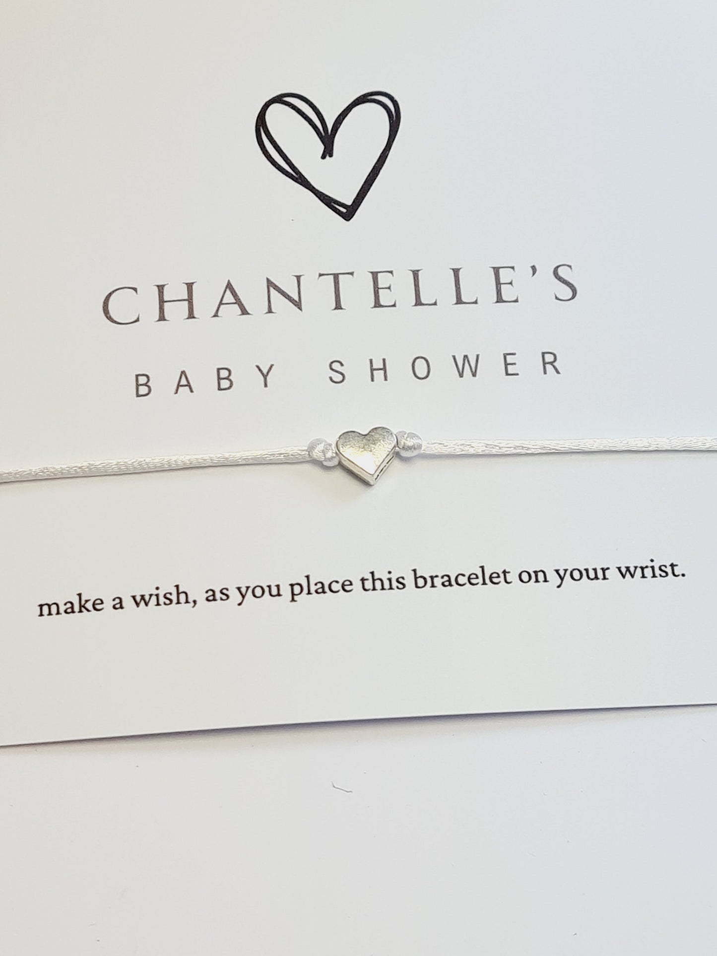 Heart-Shaped Baby Shower Wish Bracelets  -  Personalised I Mummy to Be I Charm String Bracelet, Personalised Gift – Perfect Gift for Guests