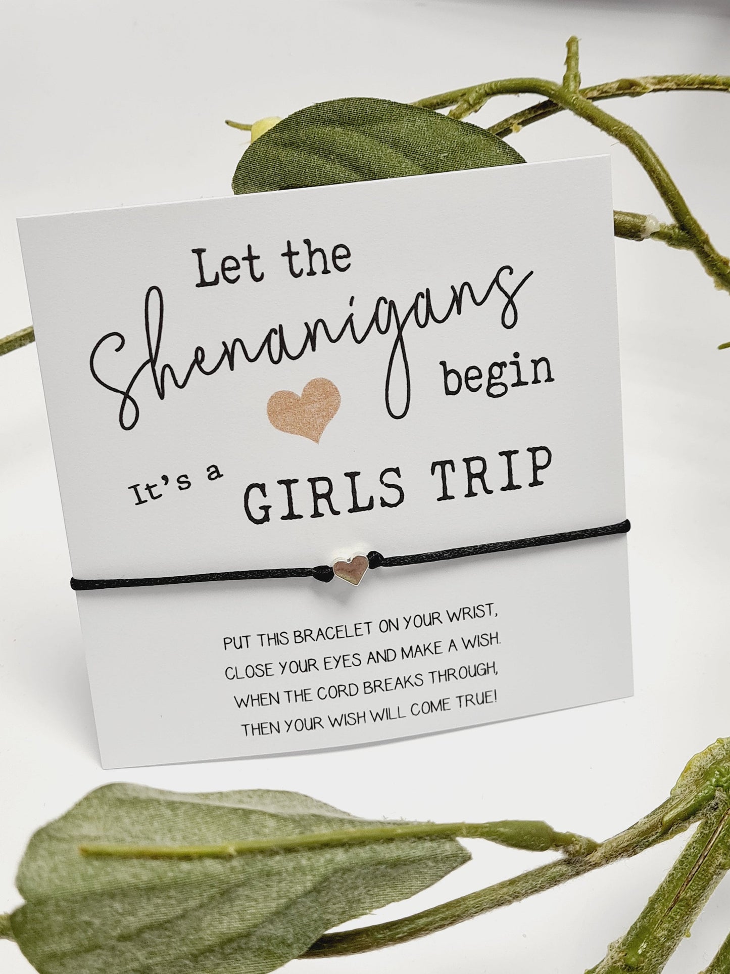 Girls Getaway Gift; Girls Trip; Girls Weekend; Wish Bracelet; Girls Road Trip, Wish Bracelet; shenanigans Hen Party