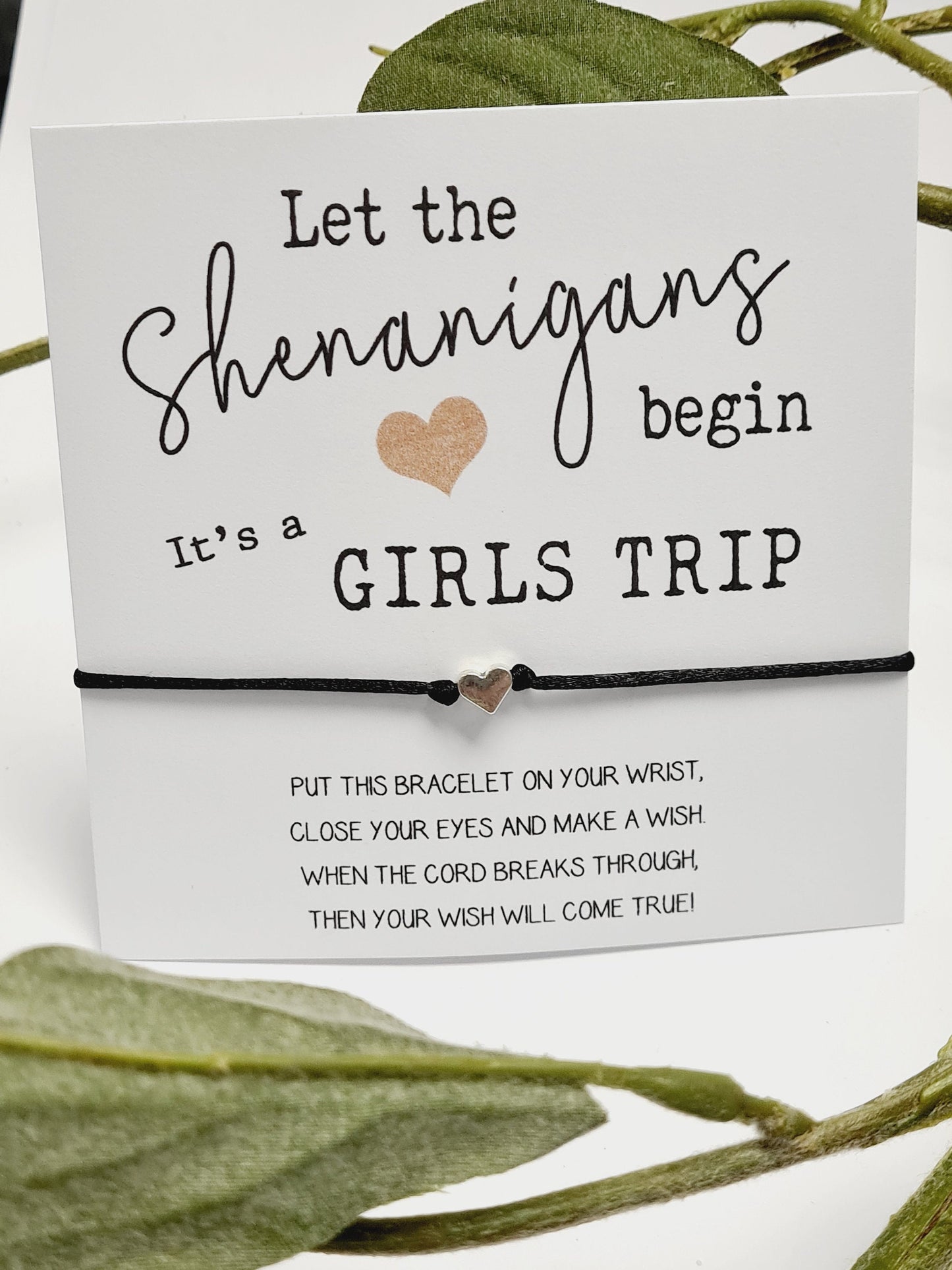 Girls Getaway Gift; Girls Trip; Girls Weekend; Wish Bracelet; Girls Road Trip, Wish Bracelet; shenanigans Hen Party