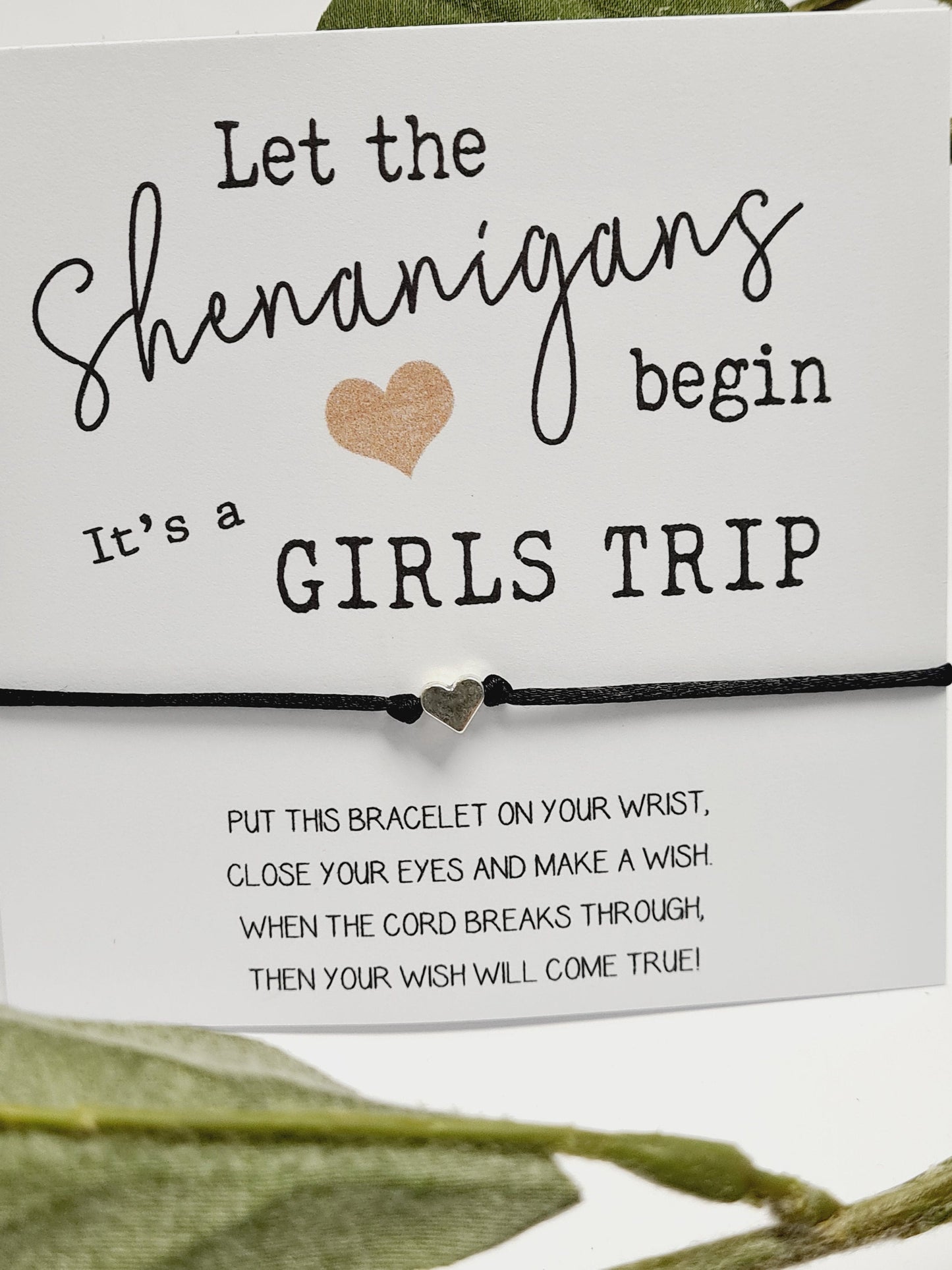 Girls Getaway Gift; Girls Trip; Girls Weekend; Wish Bracelet; Girls Road Trip, Wish Bracelet; shenanigans Hen Party