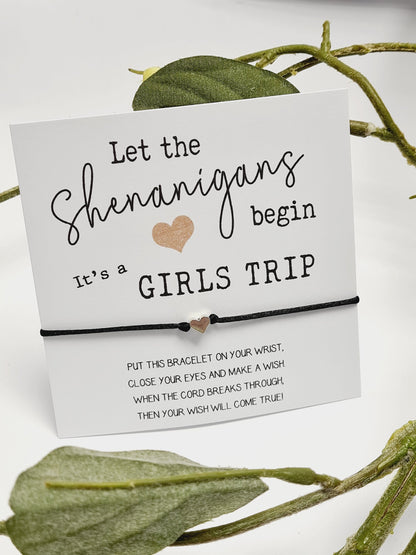 Girls Getaway Gift; Girls Trip; Girls Weekend; Wish Bracelet; Girls Road Trip, Wish Bracelet; shenanigans Hen Party