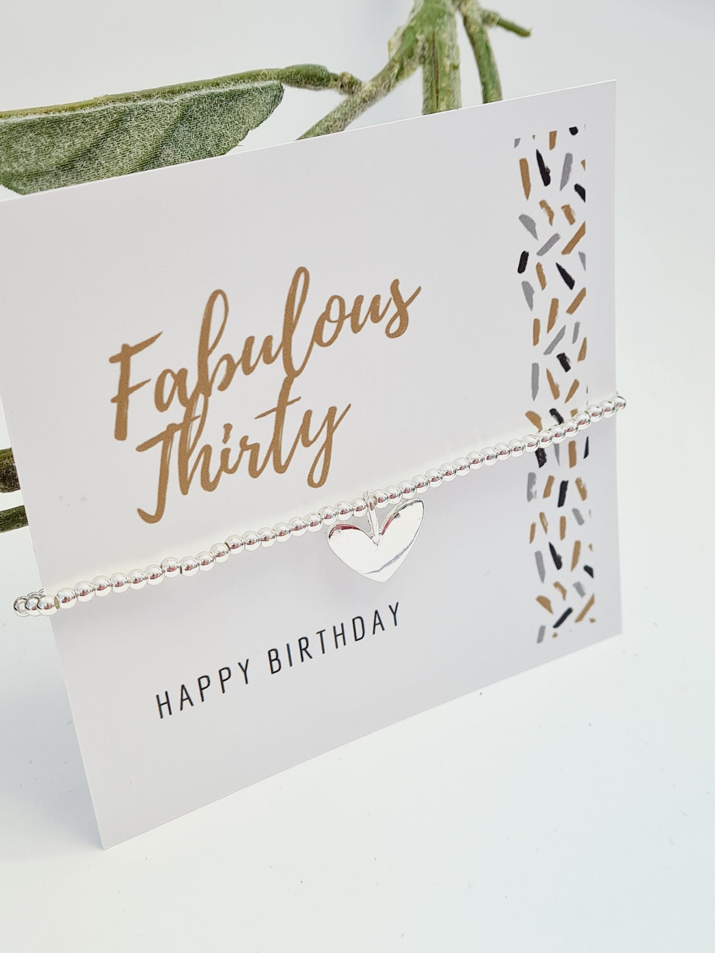 Fabulous Thirty - 30 Thirty Happy Birthday-Silver Plated Heart charm bracelet, 30th birthday bracelet, 30th gift, Happy 30th birthday-Fab2