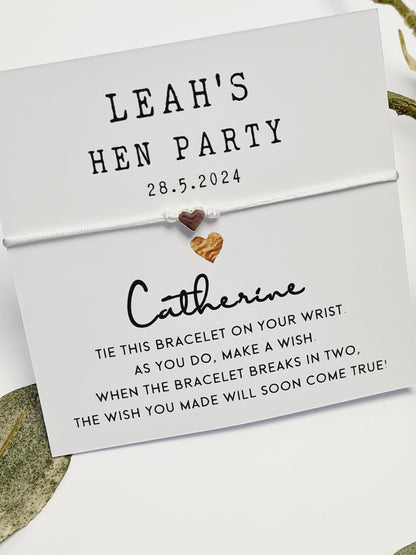 Personalized Hen Party Wish Bracelet: Individual Guest Names
