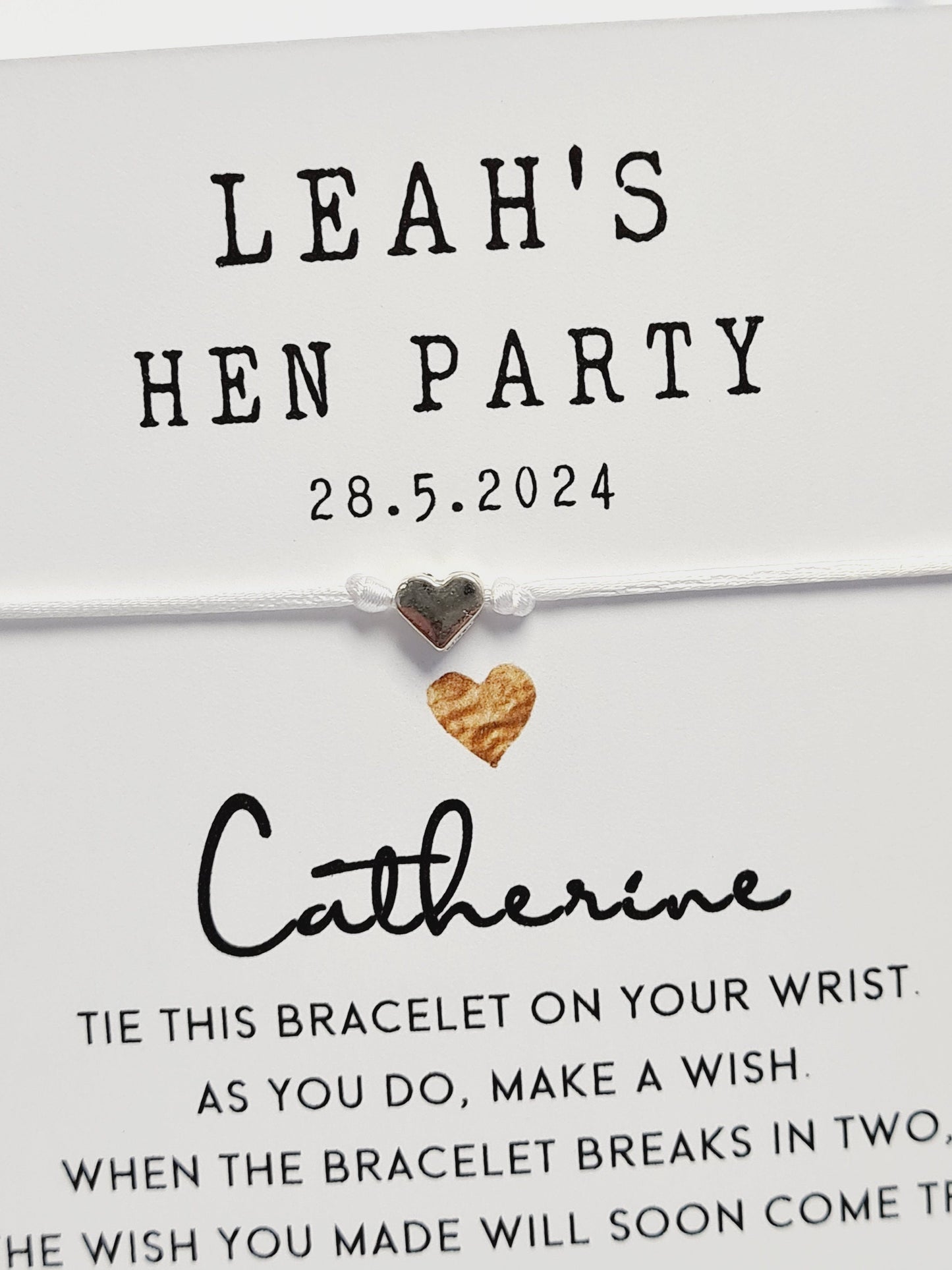 Personalized Hen Party Wish Bracelet: Individual Guest Names