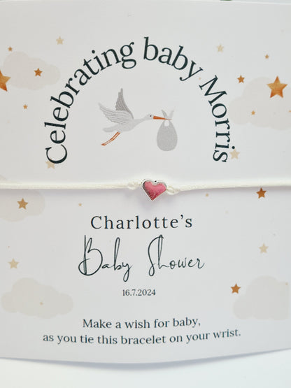 Bulk Wish string Personalised Baby Shower Wish Bracelet, Mummy to Be, Charm String