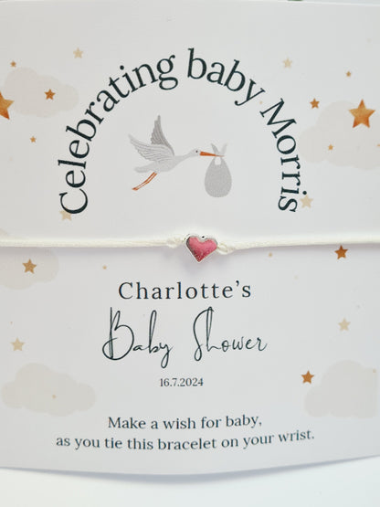 Bulk Wish string Personalised Baby Shower Wish Bracelet, Mummy to Be, Charm String