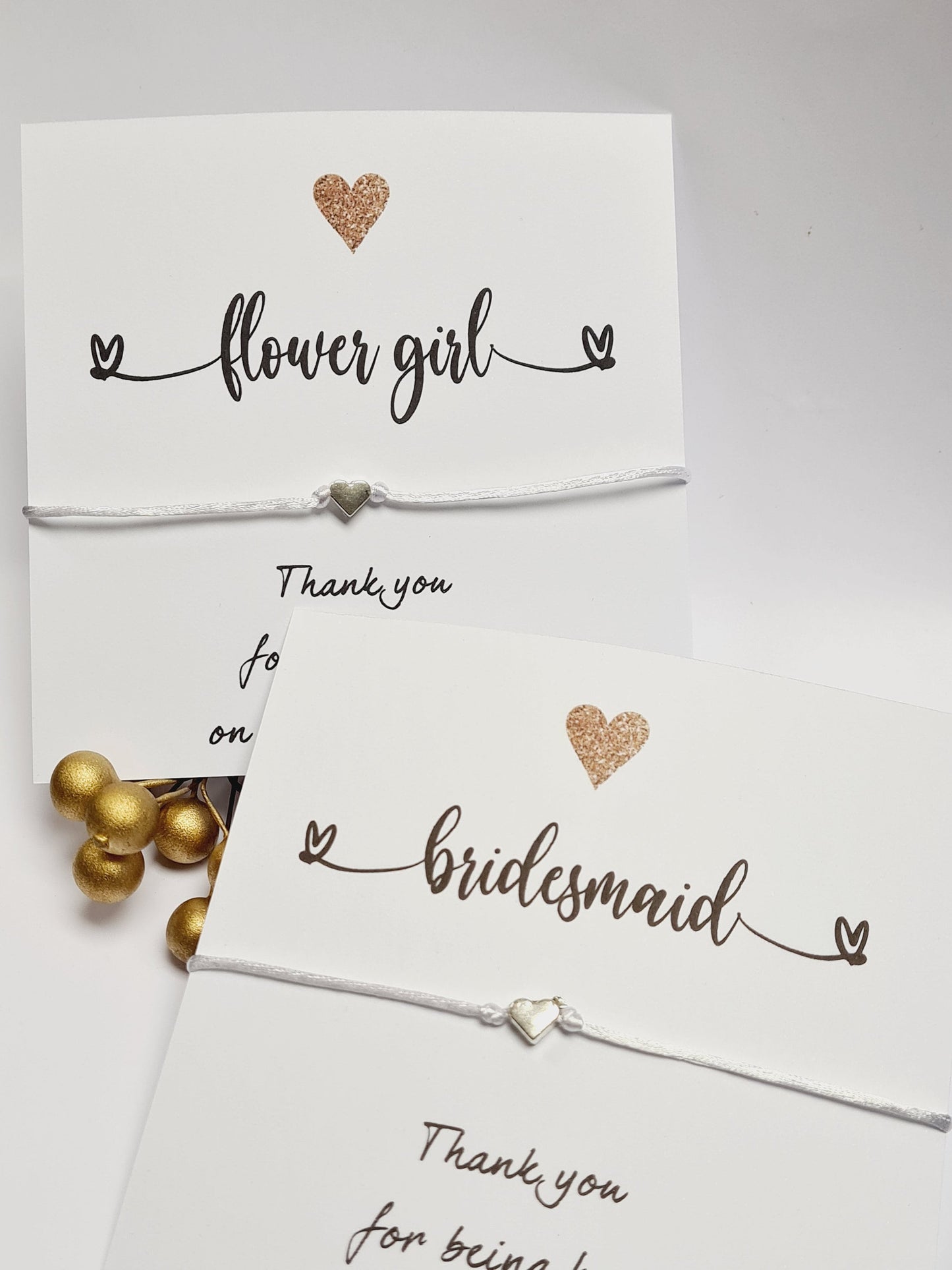 Bridesmaid Wish Bracelet: Heart Charm, Wedding Thank You Gift