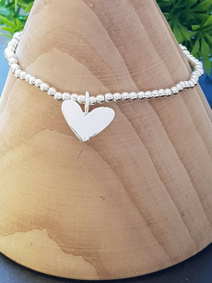 Personalised Teacher Definition Backing Card and Bracelet- Silver Plated Charm Bracelet & Heart Charm - Gift I Christmas Gift