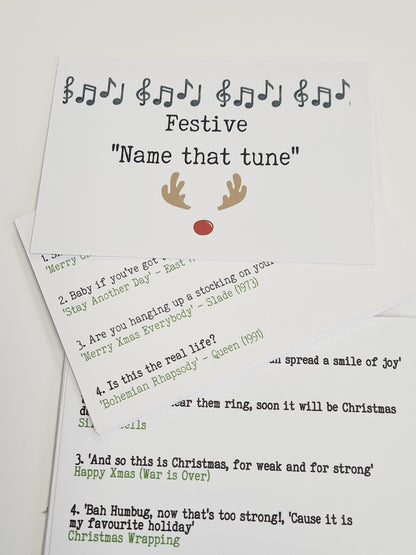 Festive 'Name that Tune' Christmas games, Christmas Stocking Filler, Family Christmas, Christmas Eve Gift, Christmas Table Present