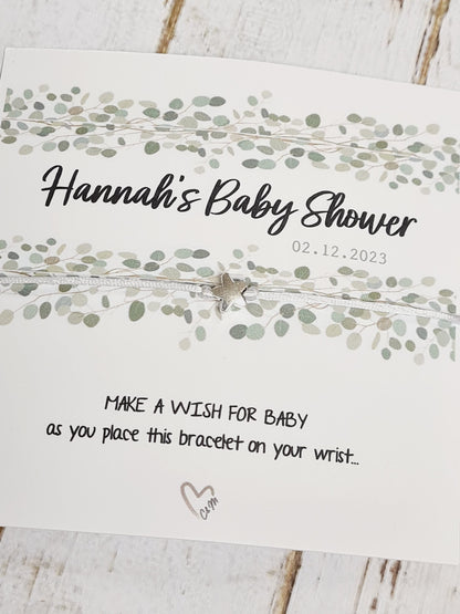 Baby Shower Wish Bracelet, wish string personalised
