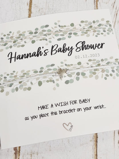 Baby Shower Wish Bracelet, wish string personalised