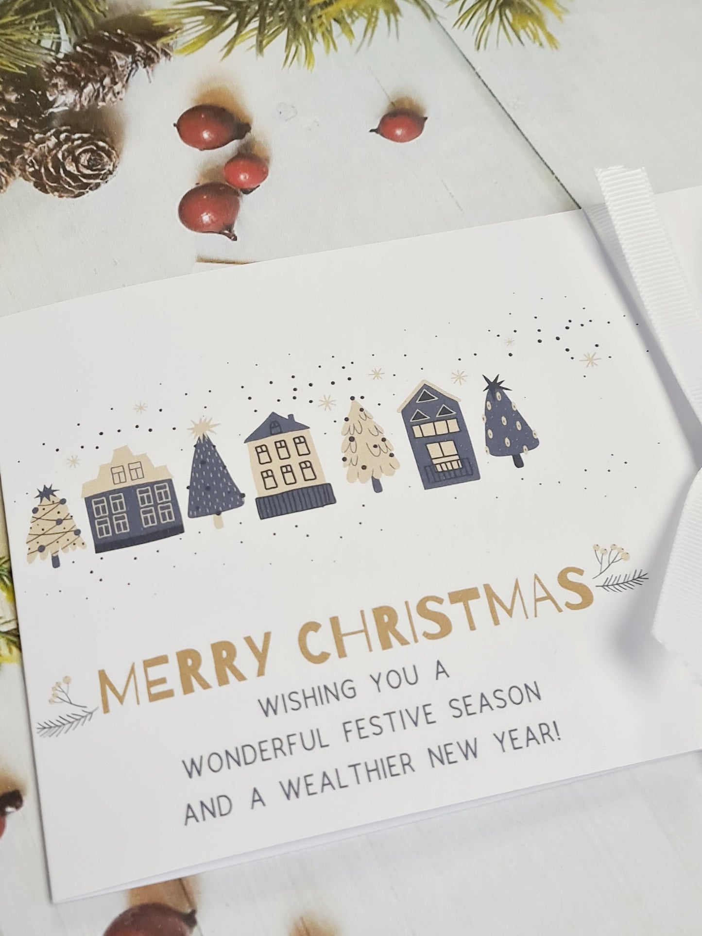 Novelty Christmas Lottery Ticket Holders - Scratch Card Gift -Table Decoration - Festive - Houses and Trees I Team Gift I Colleagues I HS3